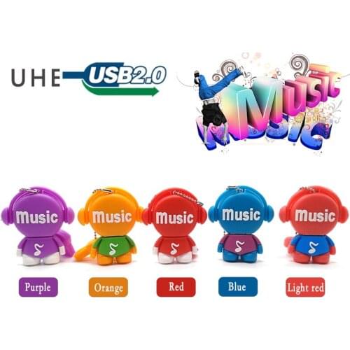 USB flash drive cartoon music man pen drive 4GB 8GB 16GB 32GB 64GB memory stick u disk creative gift pendrive usb stick