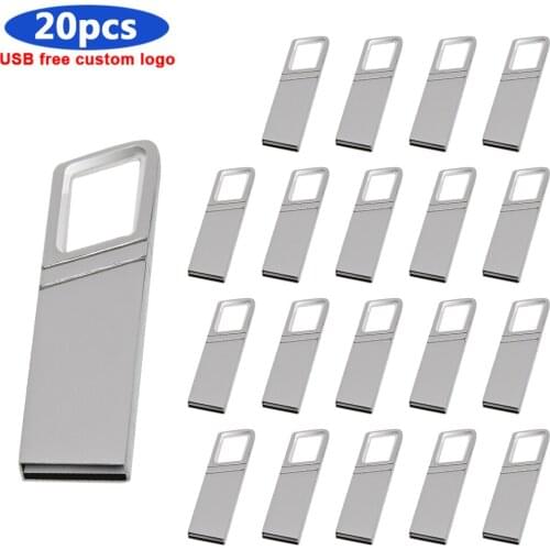 20pcs/lot USB Flash Drives 128gb mini usb flash metal waterproof pen drive 4GB 8GB 16GB 32GB 64GB stick flash memoria usb 2.0