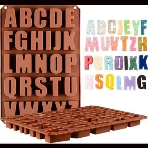 Capital English Letter Mold Silicone Mould Alphabet A-Z Candy Soap Pan for DIY Baking Cake Decorating Kitchen Bakeware Tool