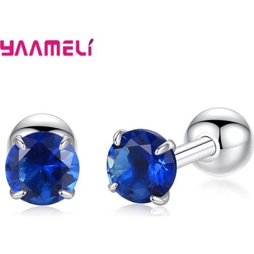 100% Real Genuine 925 Sterling Silver Earrings for Women Girls Hot Sale Handmade Four Claws Piercing Ear Brincos Pendientes