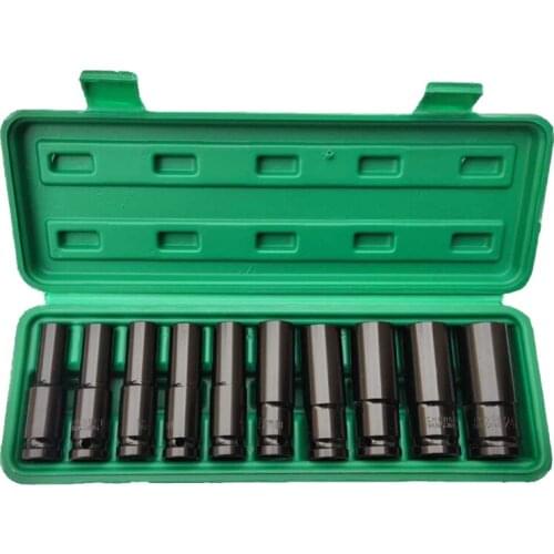 10Pcs 8-24Mm 1/2 inch Drive Deep Impact Socket Set Heavy Metric Garage Tool For Wrench Adapter Hand Tool Set