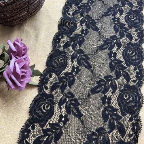 17.5cm 2019 new high quality stretch elastic lace ribbon tape wide trims trimmings for sewing decoration african lace fabric