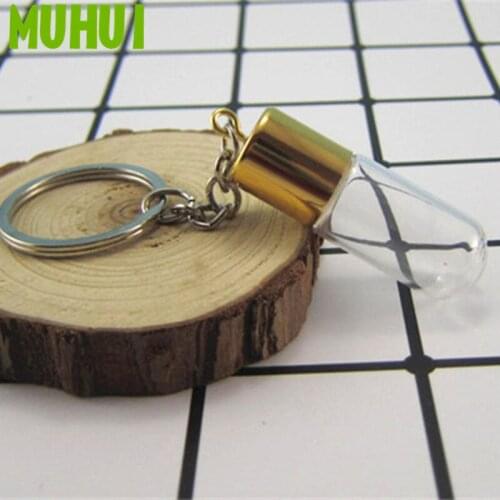 3ML 4.5CM Glass Bottle Pendant Keychain Perfume, essential oil Keep Small Bottle Key Chain 19192