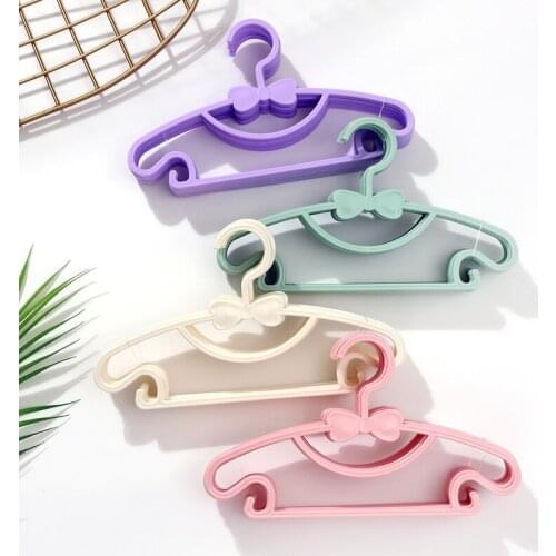 5/10/20PC Kids Clothes Hanger Portable PP Display Hangers Multi-function Storage Racks Antiskid Clothes Horse Clothing Organizer