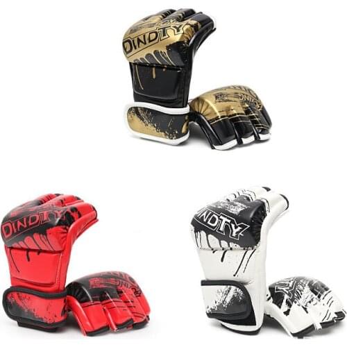 Adult Half Finger Boxing Gloves Sanda Taekwondo Muay Thai Split Finger Boxing Gloves Men and Women Home Fitness Boxing Equipment