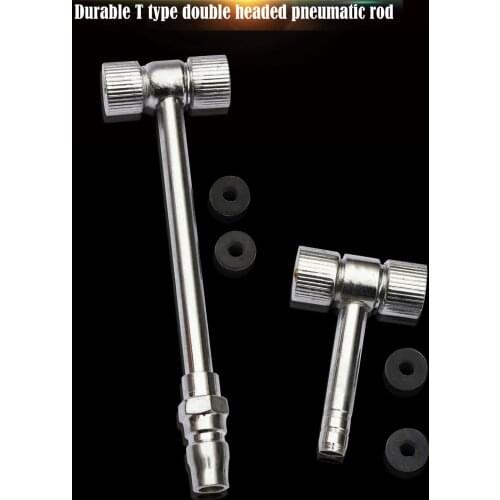 C056 Double Head Iron Nozzle T Type Air Intake Spanner Bicycle Motor Car Tire Quick Inflatable Nozzle Tool