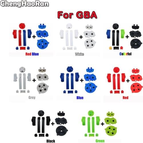 ChengHaoRan 1set For Gameboy Advance Keypad L R A B Button For GBA D Pad Power Buttons with Rubber Silicone Conductive Buttons