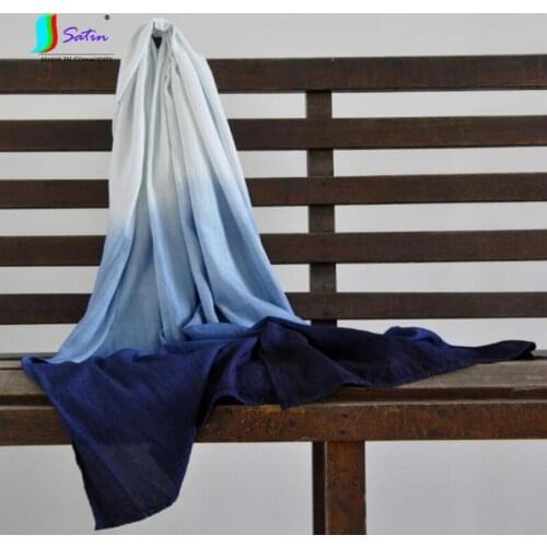 Home Diy Make Curtain Kimono Handmade Sew Decoration Healthy Gradient Blue White Plant Dyeing Scarf Cloth S0536L