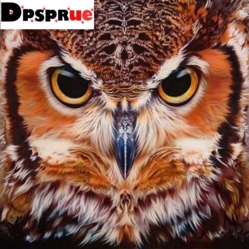 Dpsprue 5D DIY Diamond Painting Full Square/Round Drill "Animal Owl" Embroidery Cross Stitch Mosaic gift Home Decor Gift Dp16