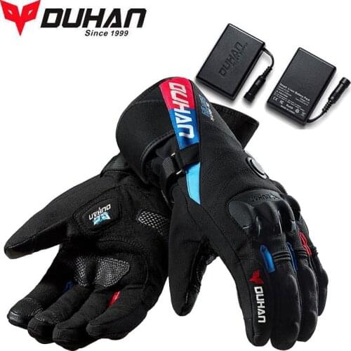 DUHAN Winter Waterproof Windproof Constant Temperature Heating Warm Motorcycle Gloves can Touch Screen Motorbike Riding Gloves
