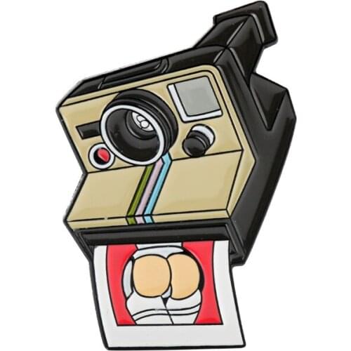 Cartoon Camera Enamel Brooch Photography Photo Pin Coat Cap Backpack Lapel Pins Badge Retro Collect Jewelry Photographer Gift