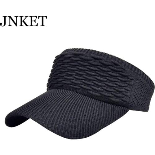 JNKET New Women Knitted Sun Hats Sun Visor Hats Elastic Empty Top Hat UV Protection Visor Cap