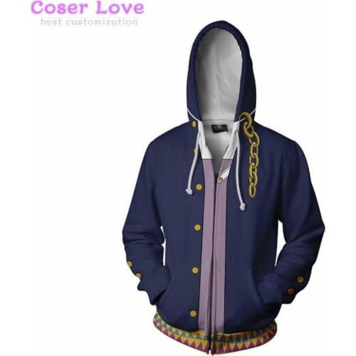 JoJos Bizarre Adventure Hoodies Zipper Jacket Cosplay Costume for Halloween Christmas New years