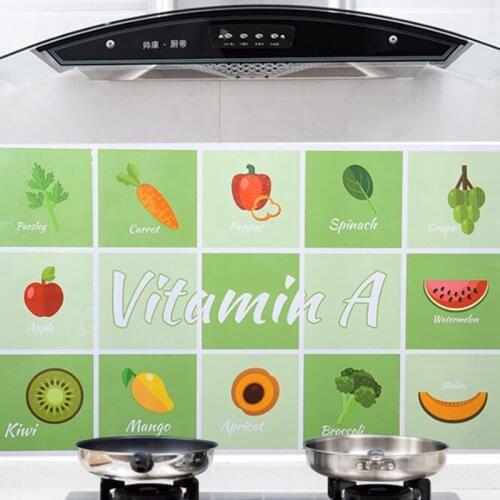 Kitchen Oil Proof Waterproof Sticker Self-adhensive Heat Resistant Kitchen Backsplash Tile Sticker DIY Anti-Oil Wall Sticker