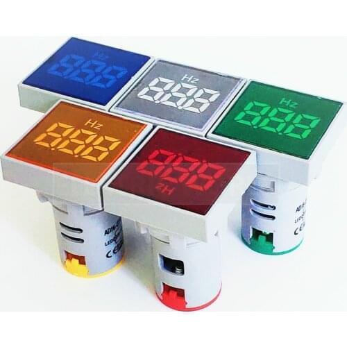 22mm Square Measuring Range frequency meter hertz indicator lamp Digital Display Electricity Hertz meter
