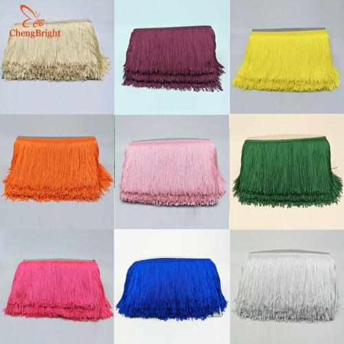 ChengBright 5 Meters Polyester Lace Tassel Fringe Lace Trim Ribbon Sew Latin Dress Stage Garment Curtain Accessories 50cm Width