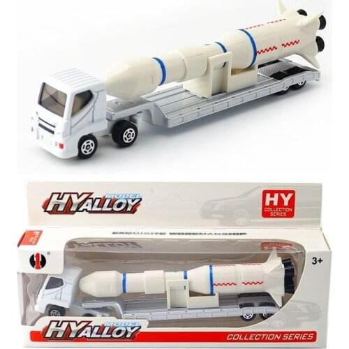 Diecast Metal Toy Model/Platform Truck and Rocket Transporter Car/Gift For Children/Educational Collection