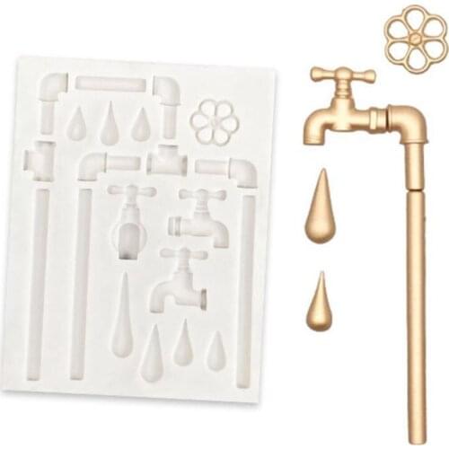 Mini Water Tap Chocolate Candy Silicone Mold Tap Cake Soap Plaster Epoxy Resin Casting Mold Faucet Resin Mold Craft Tool X4YA