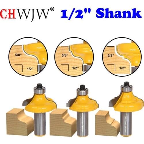 3Pc Edge Molding Router Bit Set - Ogee - 1/2" Shank Woodworking cutter