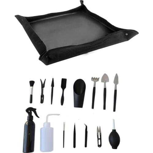 13pcs Succulent Plants Tools Set Mini Garden Hand Transplanting Mat for Indoor Miniature Fairy Garden Plant Care