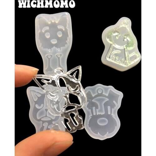 New 1PCS 4 Style Dog Charms Craft DIY Transparent UV Resin Liquid Silicone Combination Molds for Earring Necklace Making Jewelry