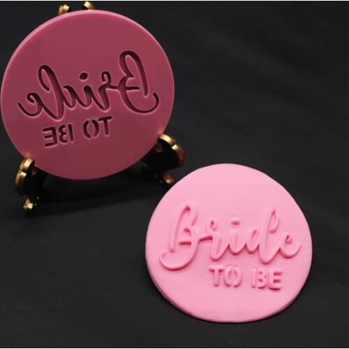 New Bride to be Miss & Mrs Cookie Cutter Mould 3D Fondant Cake Embosser Stamp Mold Wedding Biscuit Cake Decorating Tools