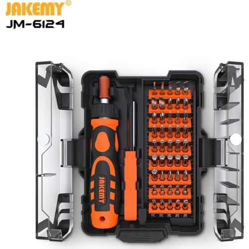 JAKEMY NEW PRODUCT JM-6124 Precision Mini Screwdriver Set with Adjustable Labor-saving Ratchet Handle for Household DIY Repair