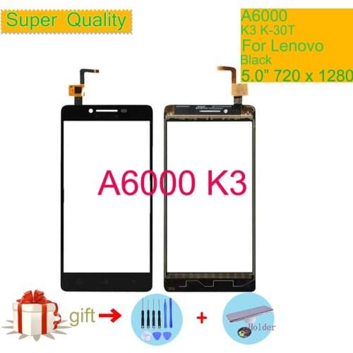 Original For Lenovo A6000 K3 K30t K-30T Touch Screen Digitizer Touch Panel Sensor Front Outer Glass Lens A 6000 Touchscreen