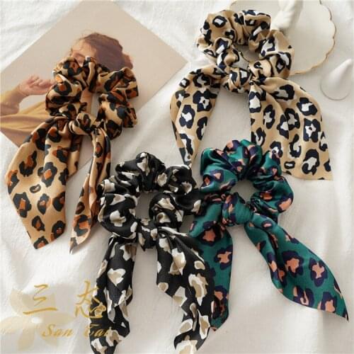 Women Hair Bands Girls Leopard Print Headbands Hair Bows forGirls Soft Rubber BandBow for Women Hair Ring Girls Hair Accessories