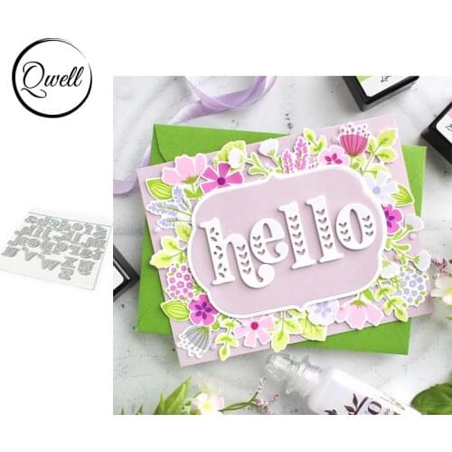 QWELL A-Z Cutout Words Metal Cutting Dies for Scrapbooking and Card Making Paper Embossing Craft New 2020 die cuts