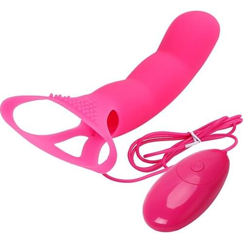 Strap On 7 Speed Finger Vibrator G-spot Clitoris Stimulator Sex Toys for Women Silicone