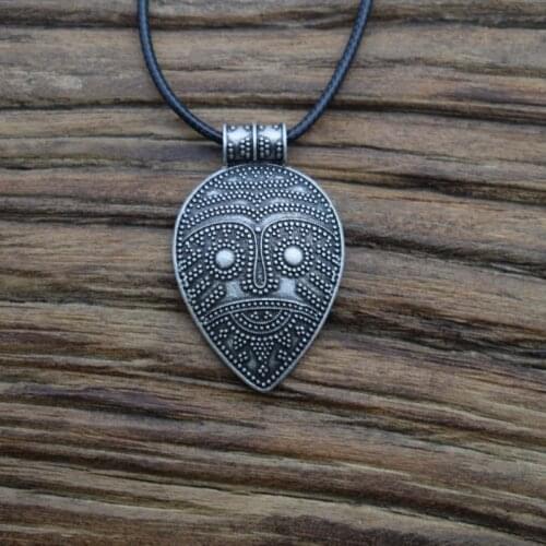 Retro Viking Filigree Face Necklace Mysticism Pagan Jewelry Unisex
