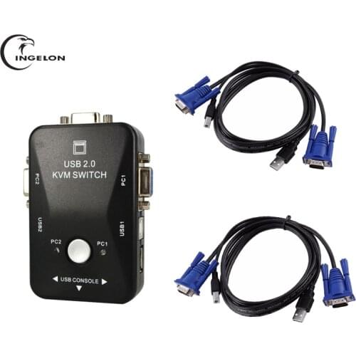 USB 2.0 KVM Switch High Quality 2 Port usb Switcher 1920*1440 VGA SVGA Switch Splitter Box for Computer Sharing Monitor Keyboard