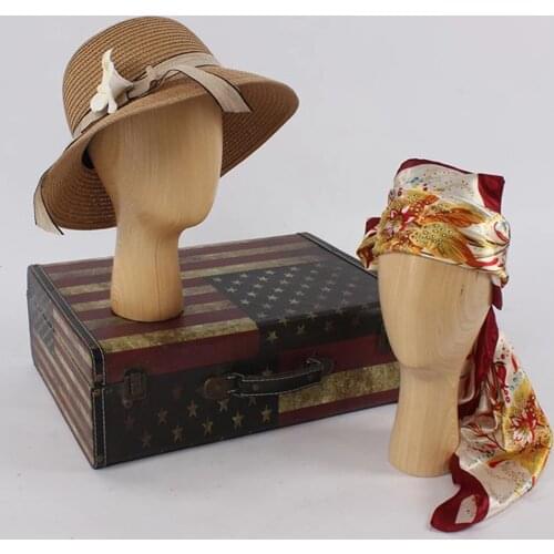 13.4' Wood Mannequin Head Female Professional Model for Wigs Hats Jewelry