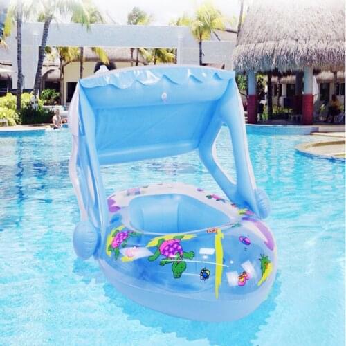 2021 Inflatable Swimming Ring Toddler Swim Swimming Training Baby Swimming Ring Child Swimming Pool Water Seat With Canopy