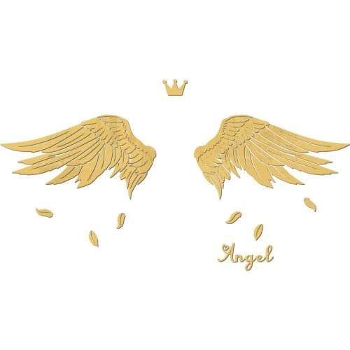 Scandinavian style Acrylic wall stickers, Creative wings 3D efffect wall decals, Modern and natural home decoration