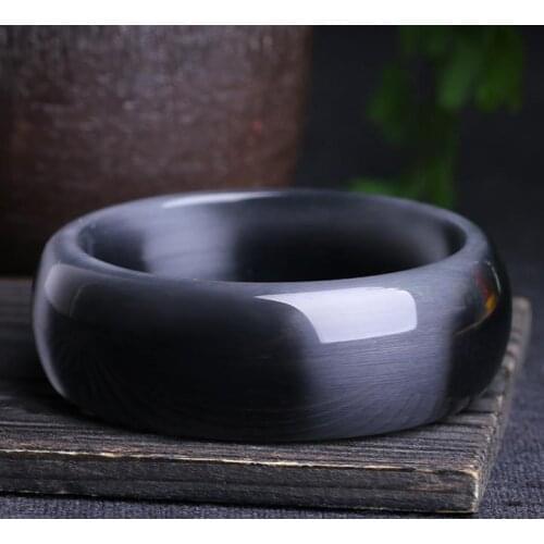 Natural Jade Bangle Hand-Carved Lady Charm Jewelry Fashion Accessories for Men Women Round Bangle