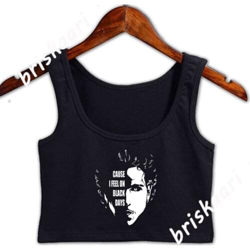 Feel On Black Day Crop Top Crazy Top Customized Formal Natural Spring Funny Casual Size S-3xl Female Vest