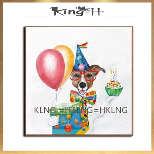 Cuadro decorativo abstracto en lienzo con diseño de Venecia, pintura al óleo de animales, cuadros abstractos con diseño de perro