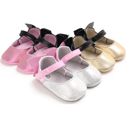 2019 Spring and Autumn New Newborn Kid Baby Girl Princess Shoes With Butterfly Wings Crib Shoes First Walkers