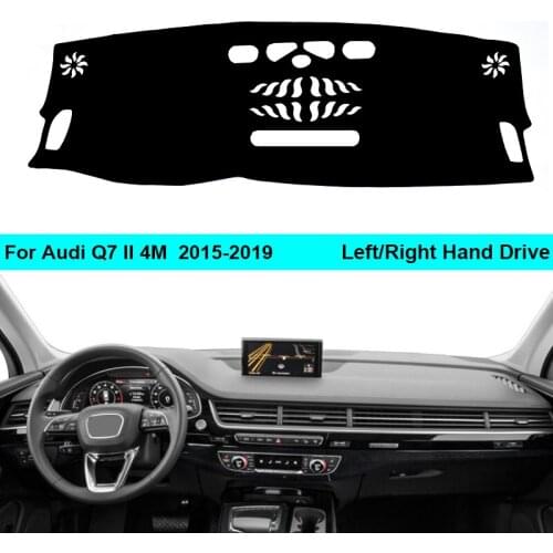 For Audi Q7 II 4M 2015 - 2019 LHD RHD 2 Layers Car Dashboard Cover Carpet Cape Rug Shade Carpet Dashmat Pad 2018 2017 2016