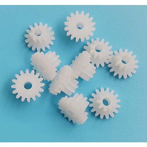 16082B 0.5M Double Plastic Gear 9MM Diameter 16 Teeth + 8 Teeth 2MM Loose Double-layer Gear Toy Accessories 10pcs/lot