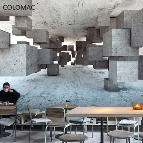 Colomac Custom Custom 3D Visual Space Mural Studio Restrount Extension Industrial Style Mural Murals for Big Walls Drop Shopping