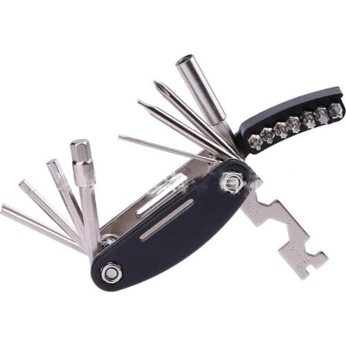 Bicycle repair combination tire repair tool mountain road bike multifunctional folding tire repair wrench 20 in one