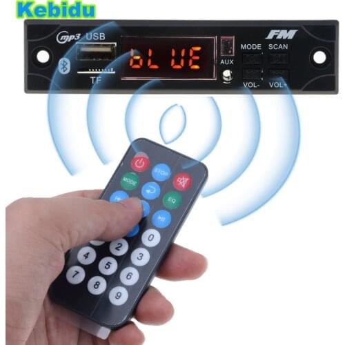 Kebidu 5V 12V Wireless Bluetooth MP3 WMA Decoder Board with Remote Control Car Audio USB TF FM Radio Module For Car accessories