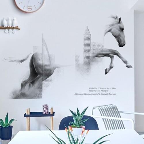 Creative Painting Horse Wall Stickers Animal Posters Living Room Bedroom Vinyl Mural Decals Home Decoration