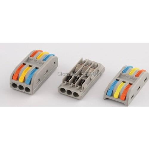1PCS Compact Splicing Wire Connector 28-12 AWG SPL-3 222-413 Electrical crimp Wiring Terminals Household wire Connector neutral