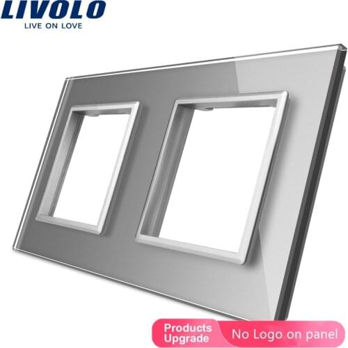 Livolo Luxury Grey Pearl Crystal Glass, 150mm*80mm, EU standard, Double Glass Panel For Wall Switch&Socket,VL-C7-SR/SR-15