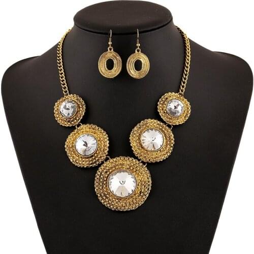 LZHLQ Brand Trendy Hat Crystal Necklace Vintage Round Carving Pendants Necklaces Alloy Rhinestone Women Jewelry Statement
