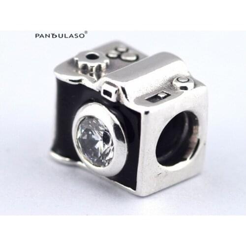 Fashion Camera Charm With CZ Fits 925 Silver Original Bracelets For Woman Jewelry Making Sterling Silver Jewelry Beads DIY
